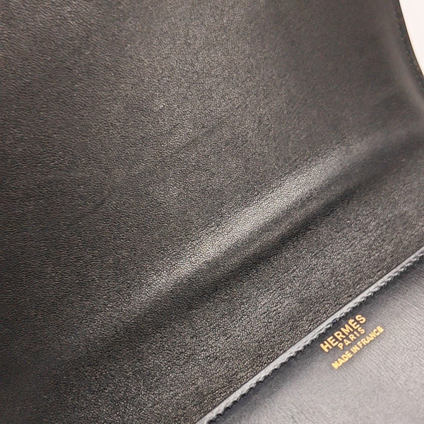 Box Calf Shoulder Bag Black