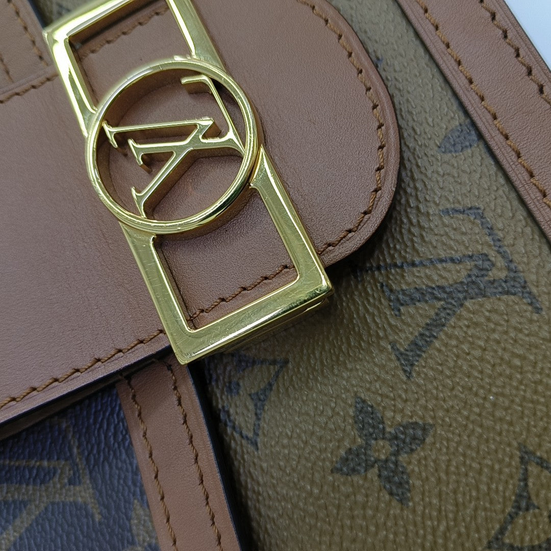 DAUPHINE MM Monogram Coated Canvas Brown