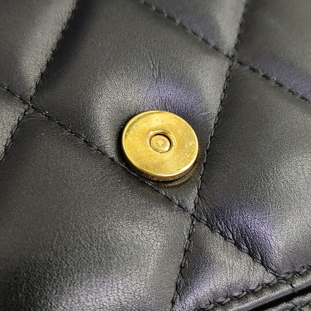 Sharp Quilted Calfskin Black