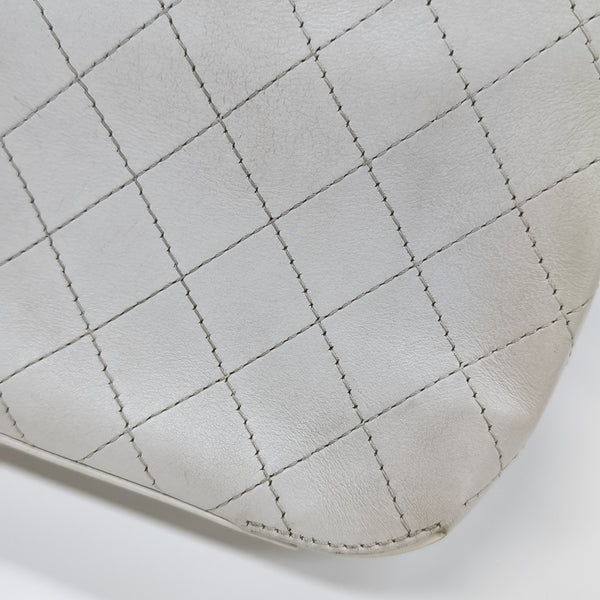 Quilted Calfskin Shoulder Bag White