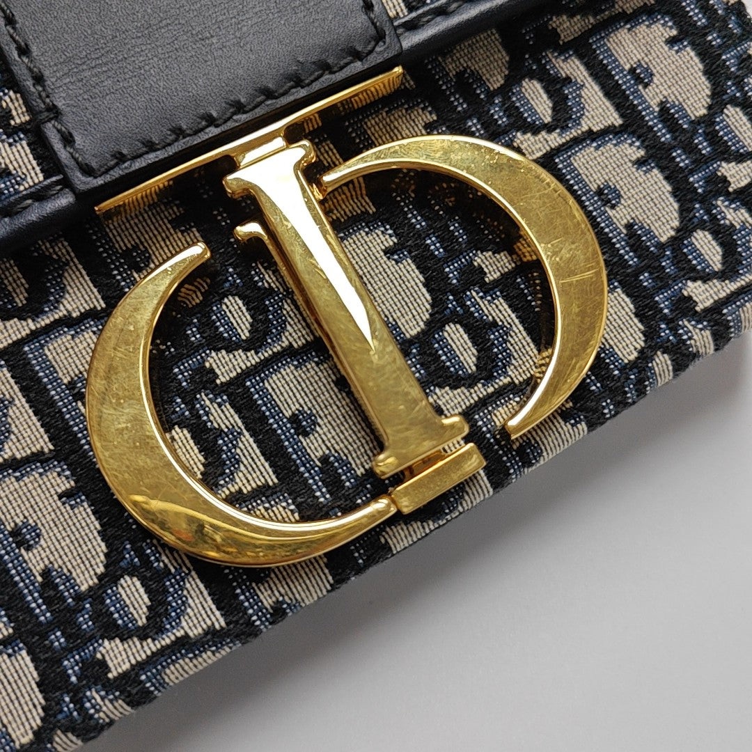 30 Montaigne Mini Oblique Canvas Blue