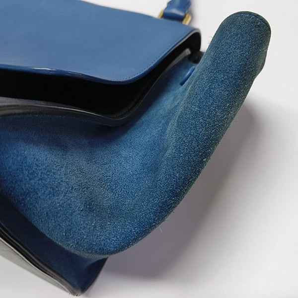 TRAPEZE Small Calfskin Blue