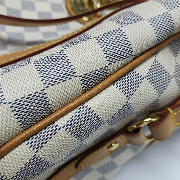STRESA Damier Azur Coated Canvas White
