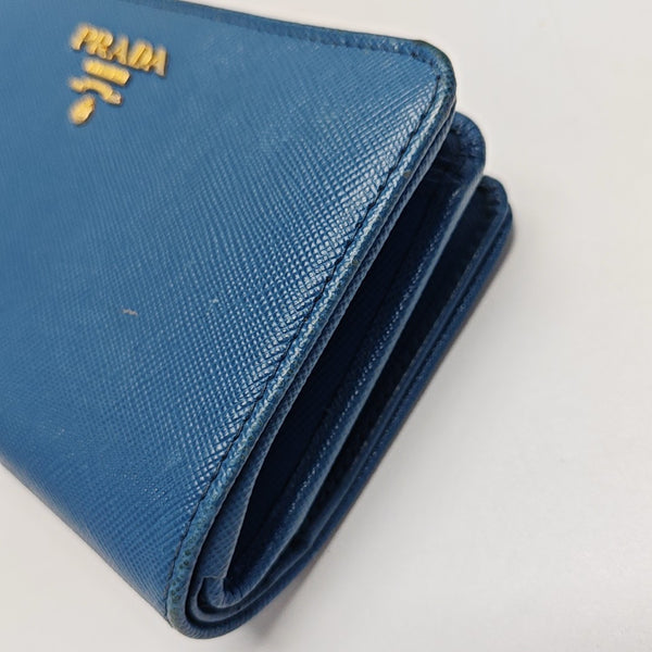 Saffiano Calfskin Card Holder Blue