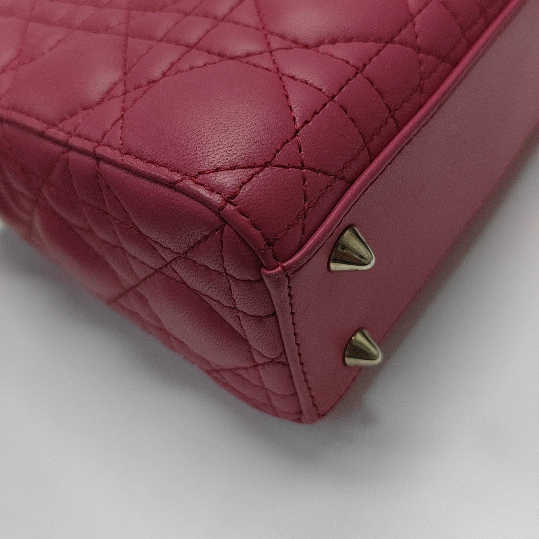 Lady Dior Small Cannage Lambskin Red