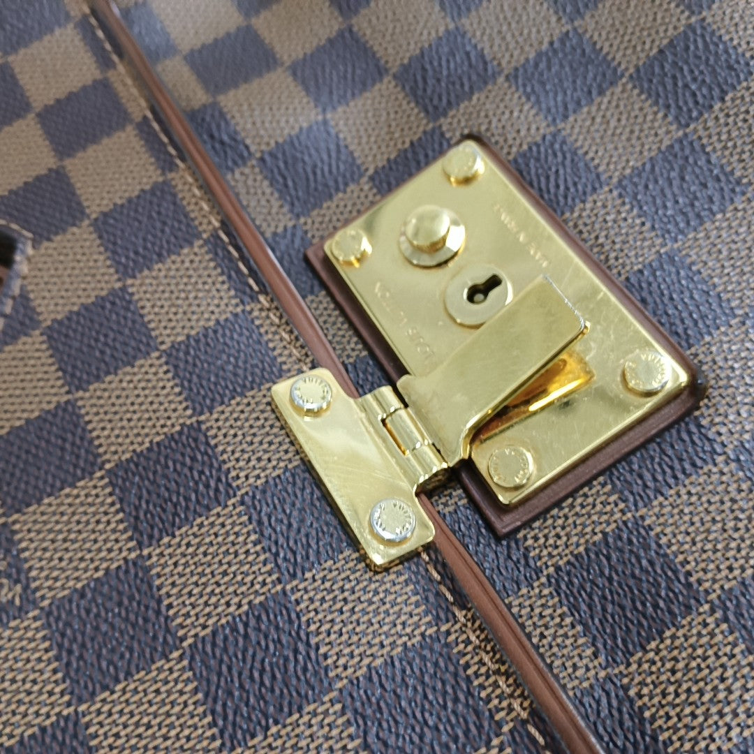 ASCOT Damier Ebene Coated Canvas Brown