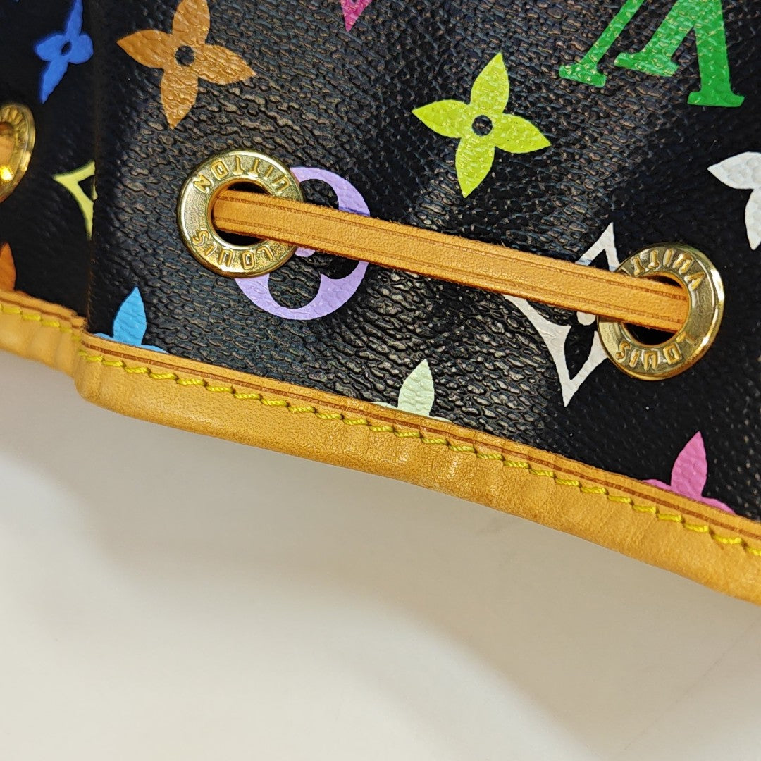 NÉONOÉ MM Monogram Coated Canvas Black