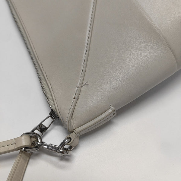 Puzzle Fold Mini Quilted Calfskin White