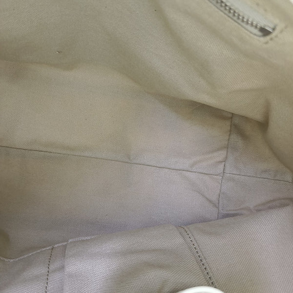 Coated Canvas Top Handle Bag White