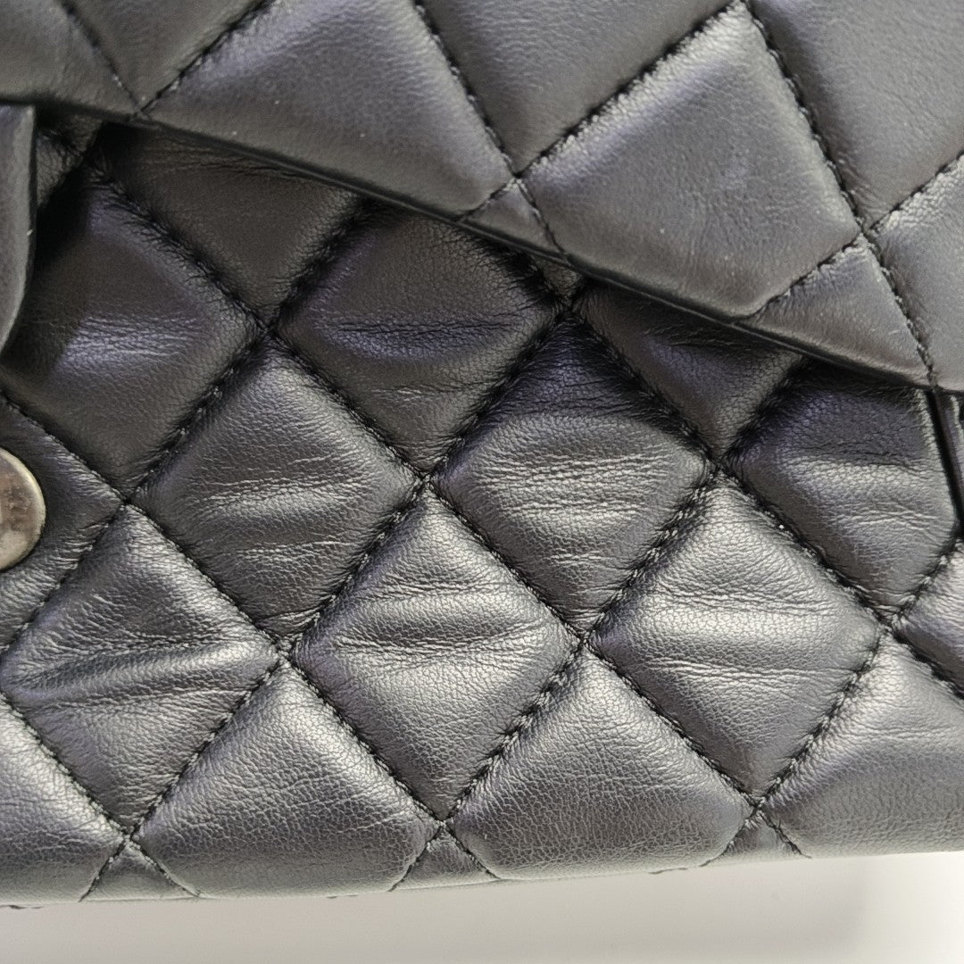 Quilted Calfskin Shoulder Bag Black