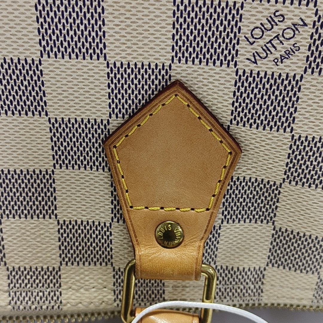 SPEEDY 30 Damier Azur Coated Canvas White