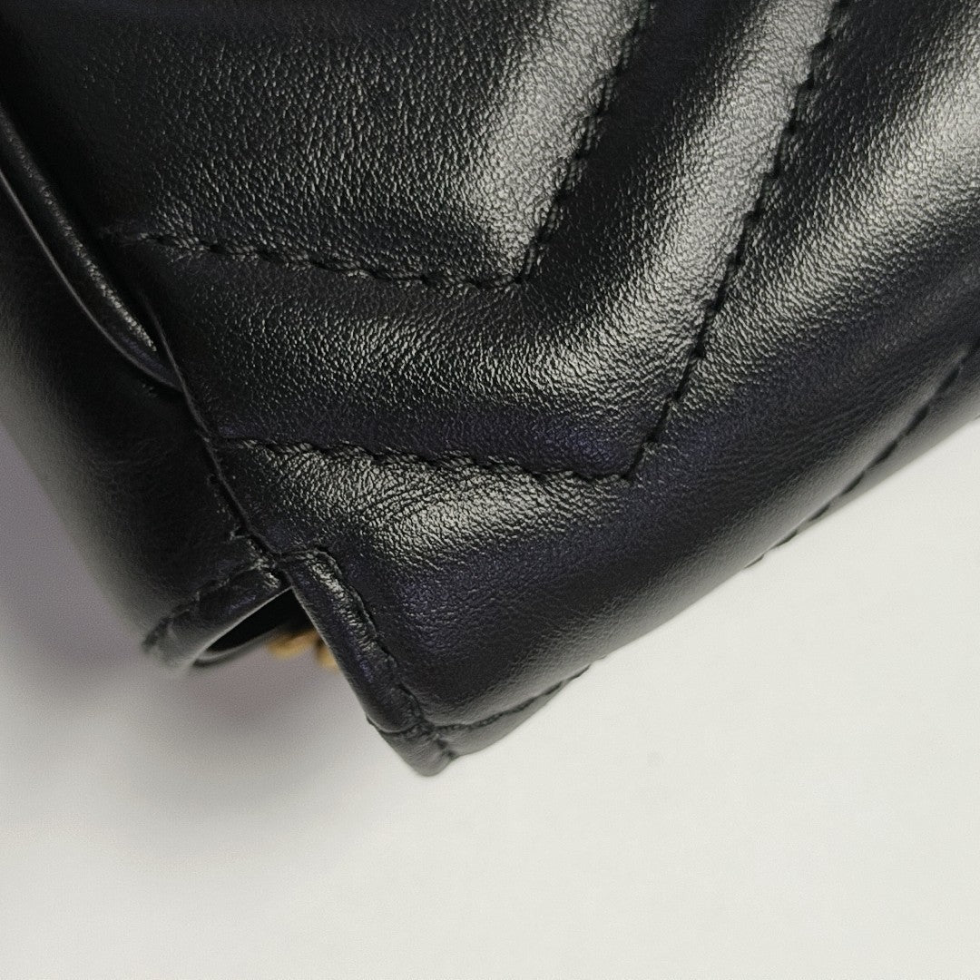 GG Marmont Mini Quilted Calfskin Black