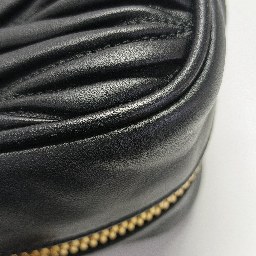 Arcadie Matelassé Large Quilted Lambskin Black