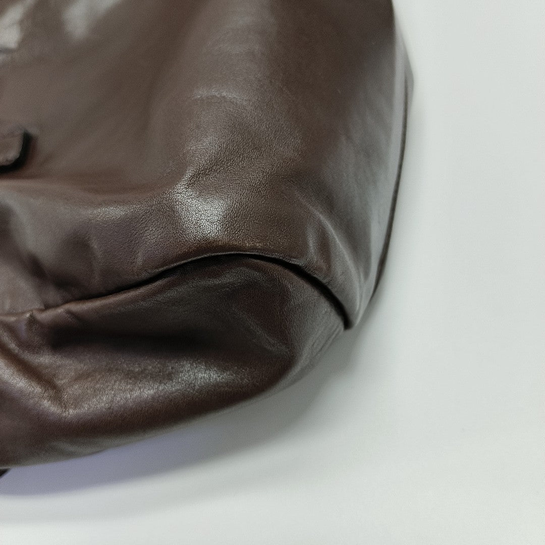 Calfskin Top Handle Bag Brown