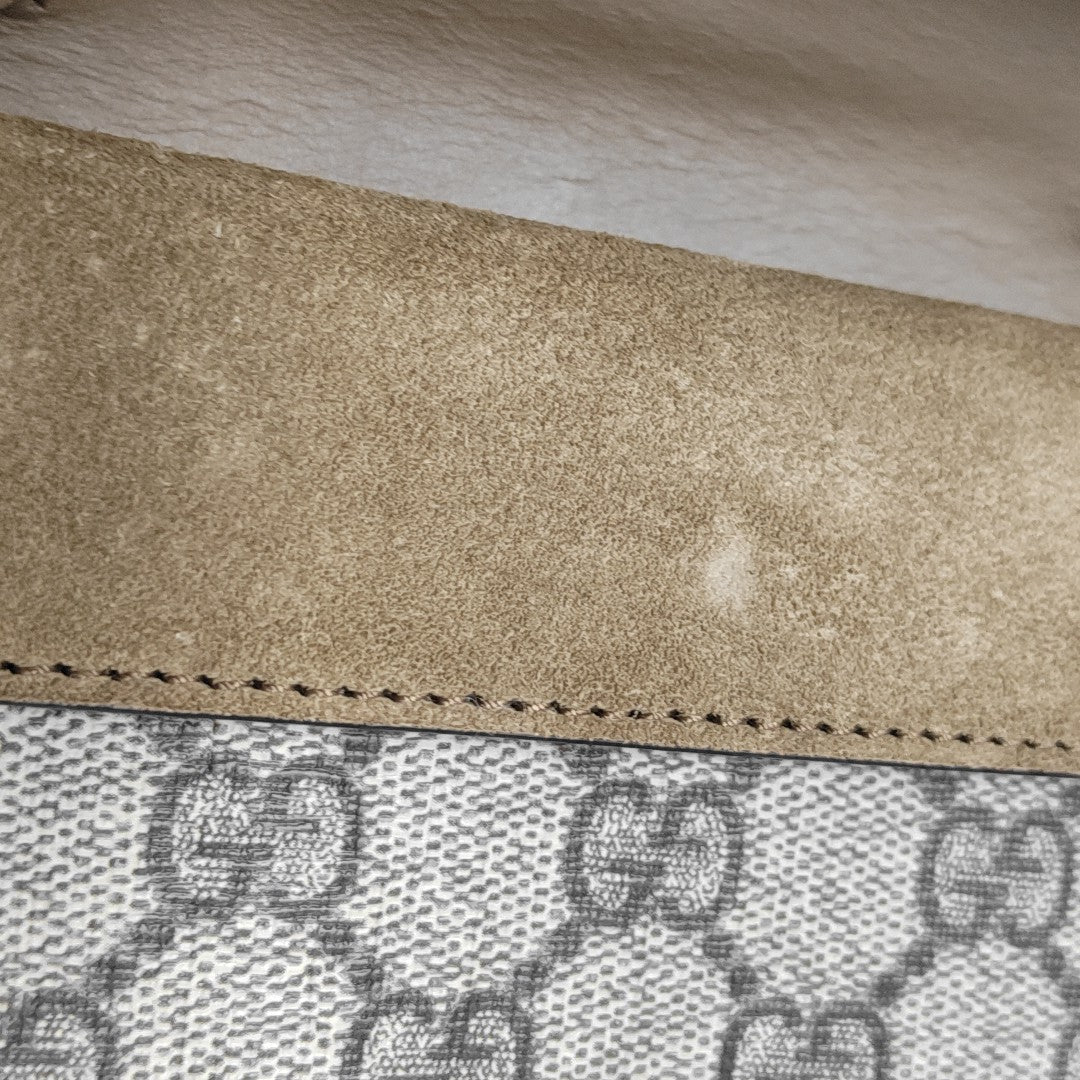 Dionysus Super Mini Monogram Coated Canvas Beige