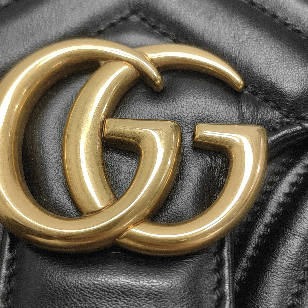 GG Marmont Medium Quilted Calfskin Black