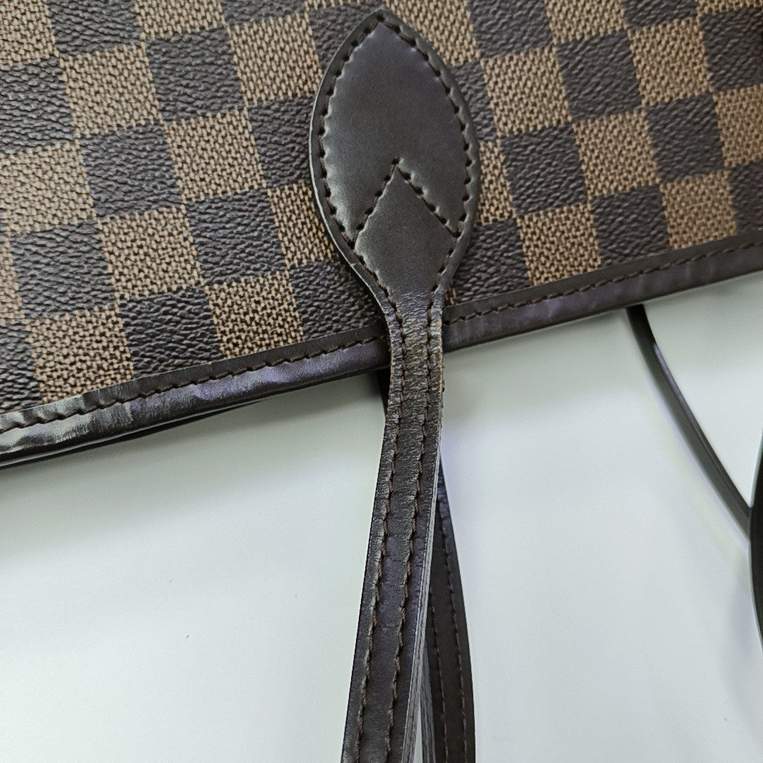 NEVERFULL GM Damier Ebene Coated Canvas Brown