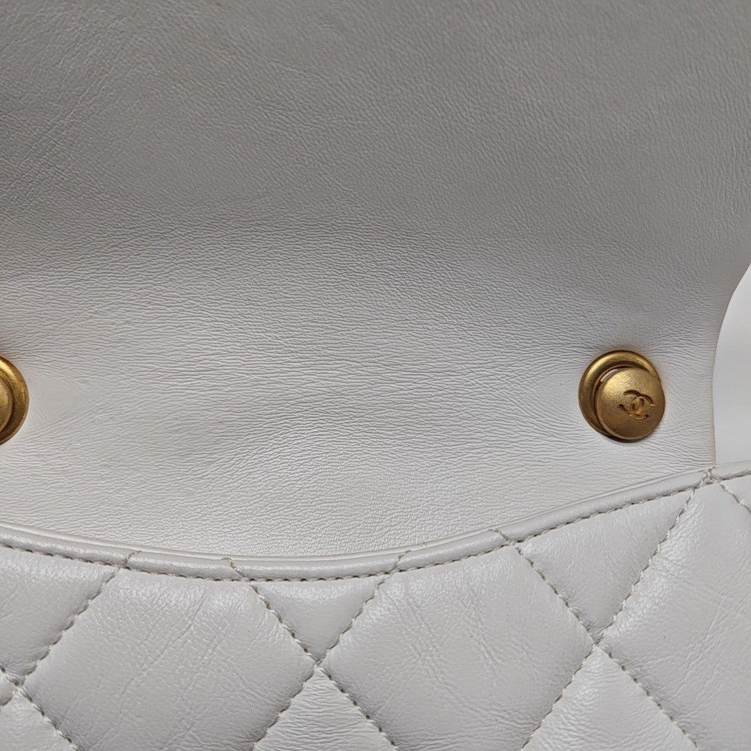 CLASSIC FLAP Mini Quilted Lambskin White