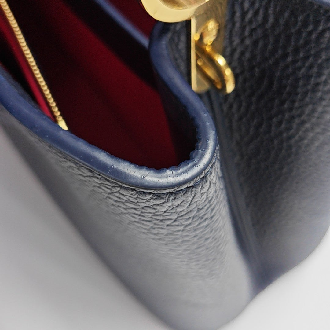 CAPUCINES MM Calfskin Blue