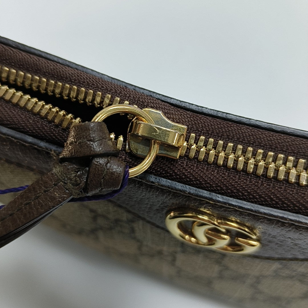 Ophidia Small Monogram Coated Canvas Brown