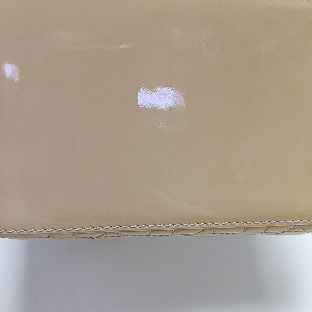 Lady Dior Medium Cannage Patent Leather Beige