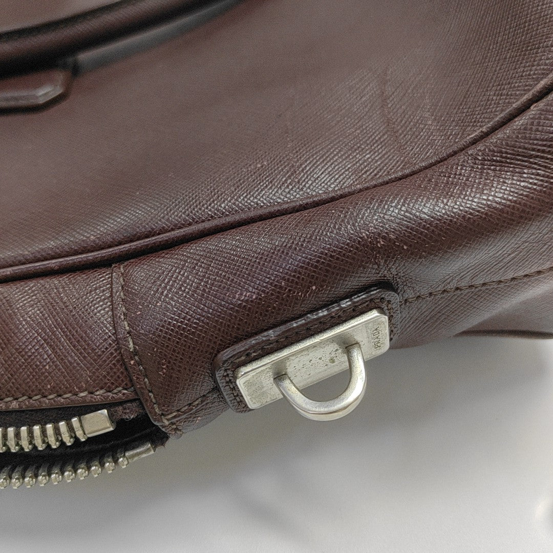 Saffiano Calfskin Top Handle Bag Red