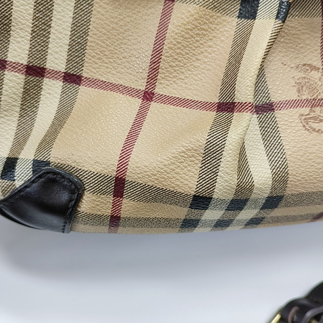 Coated Canvas Shoulder Bag Beige