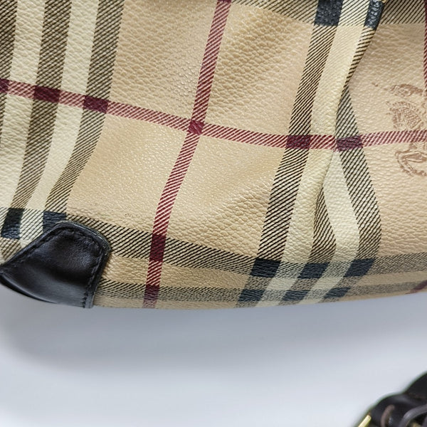 Coated Canvas Shoulder Bag Beige