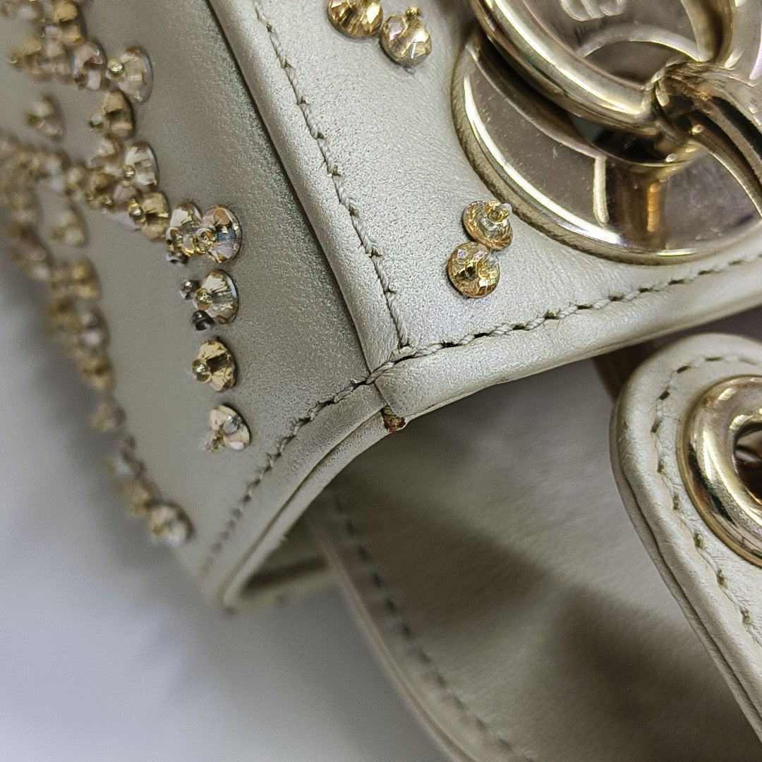 Lady Dior Mini Quilted Lambskin Beige