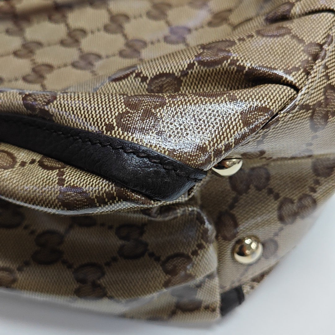D Gold Monogram Coated Canvas Brown