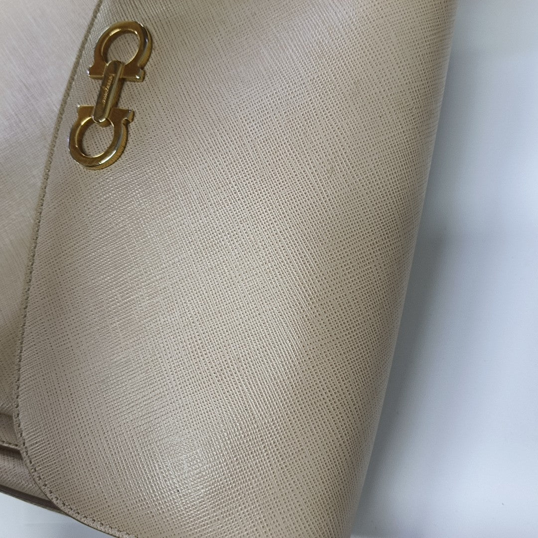 Calfskin Shoulder Bag Beige