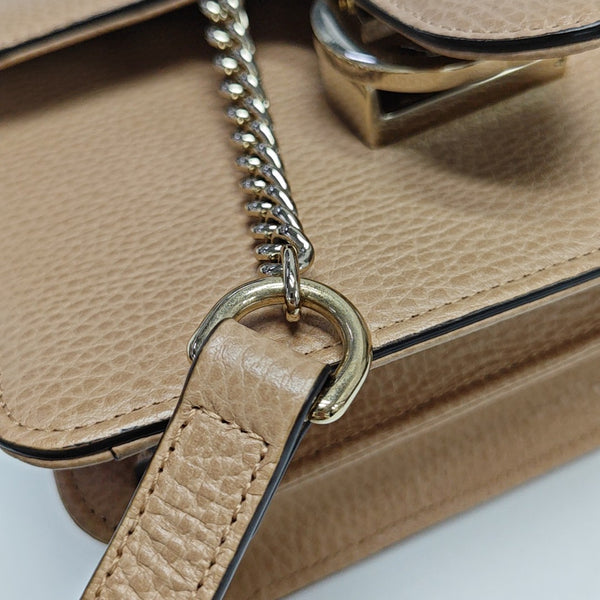 Interlocking G Small Calfskin Beige