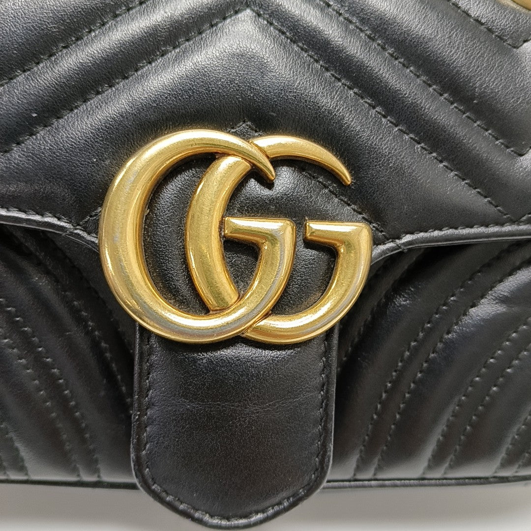 GG Marmont Small Quilted Calfskin Black