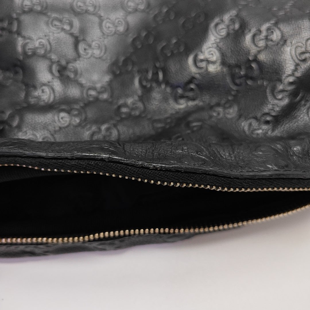 Monogram Calfskin Shoulder Bag Black