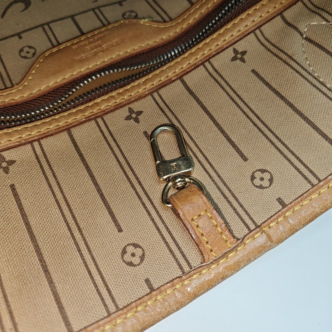 NEVERFULL MM Monogram Coated Canvas Brown