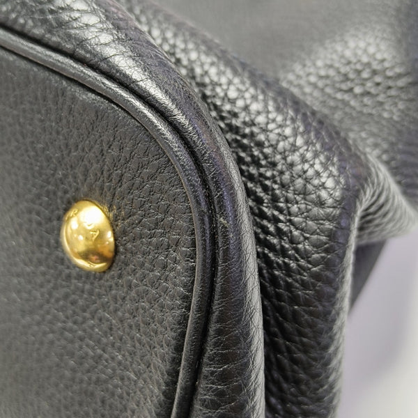 Calfskin Top Handle Bag Black