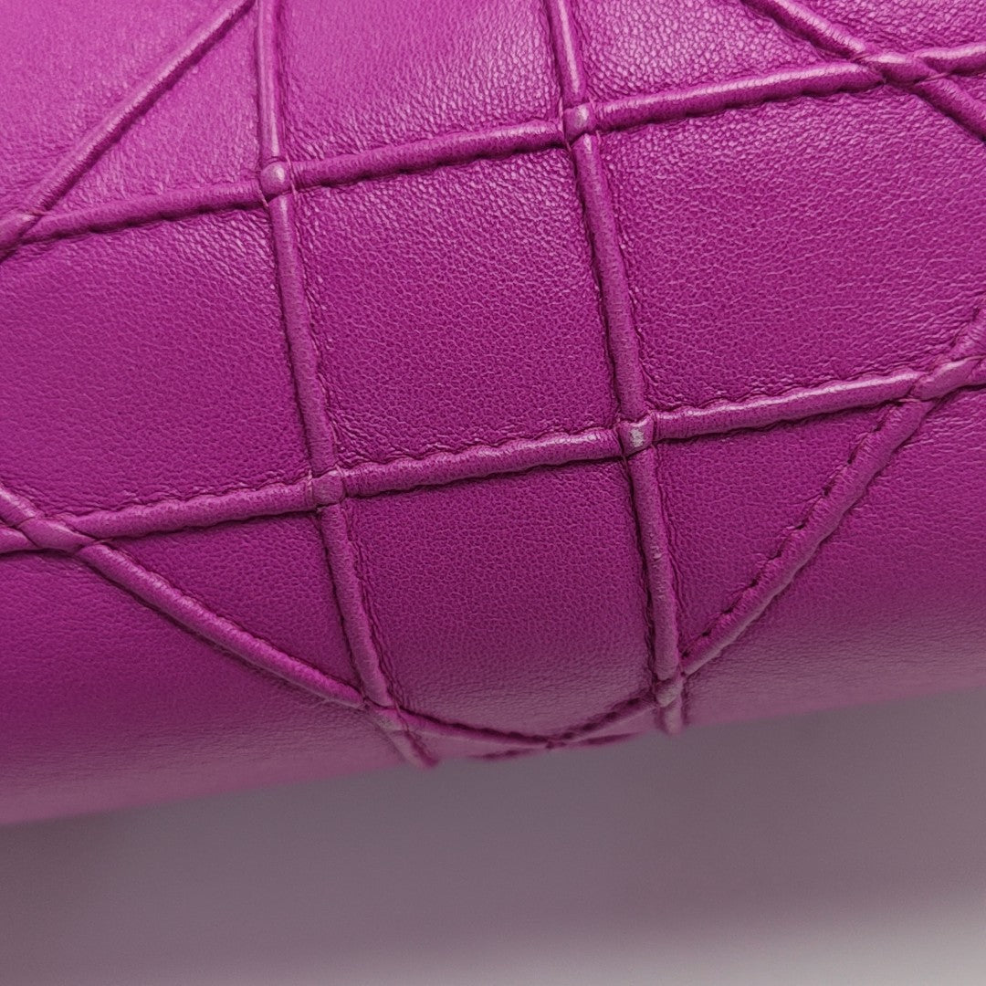 Cannage Calfskin Shoulder Bag Pink