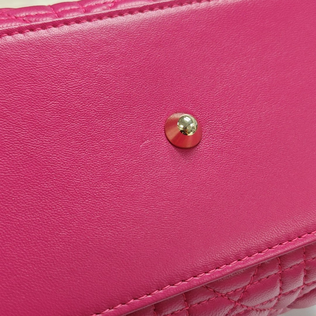 Lady Dior Large Cannage Lambskin Red