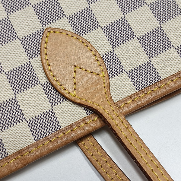 NEVERFULL MM Damier Azur Coated Canvas White