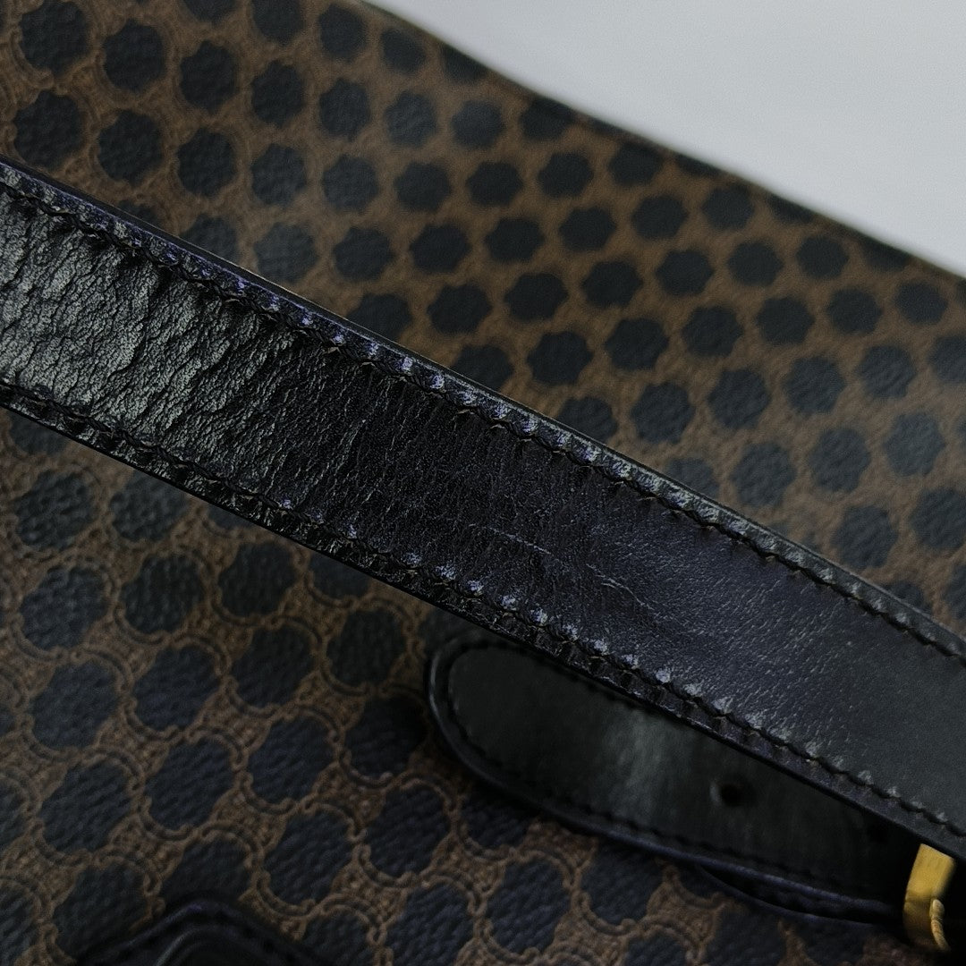 Coated Canvas Shoulder Bag Brown