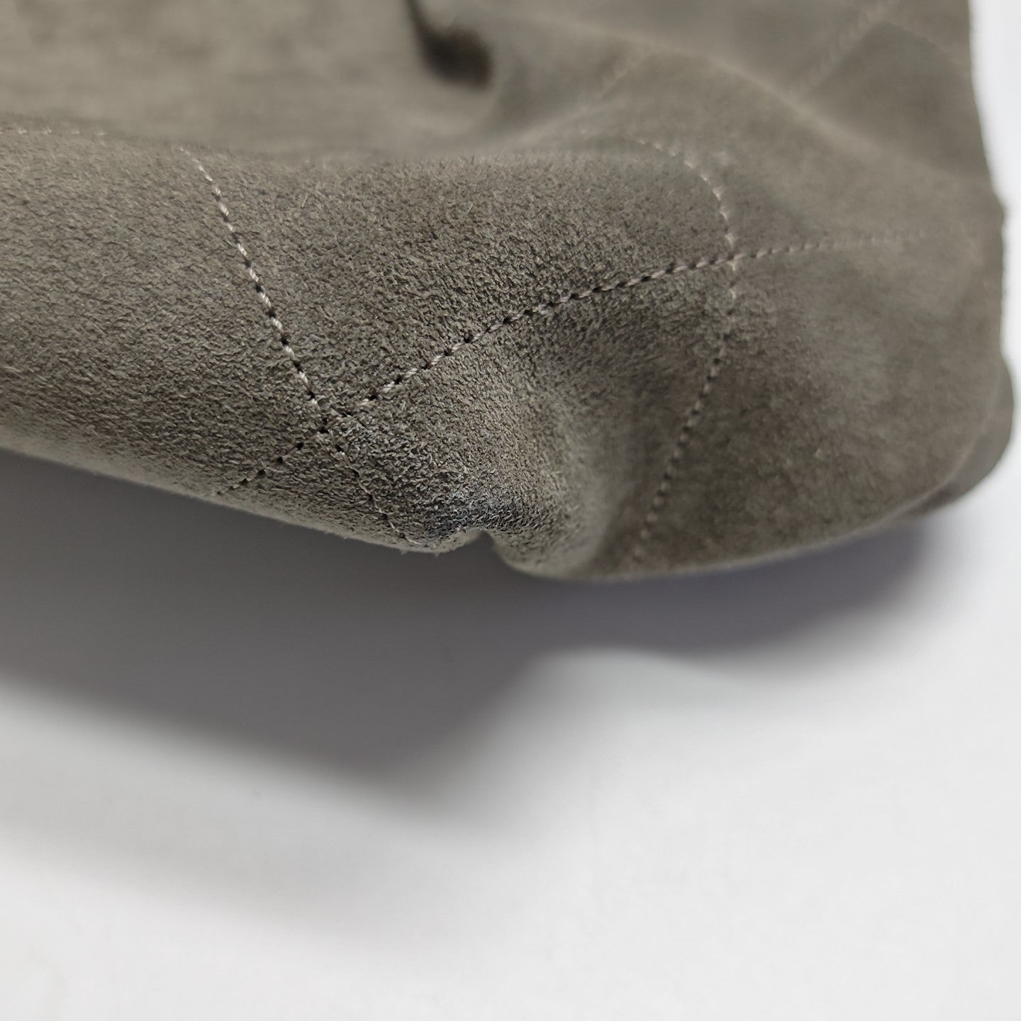 HOBO Large Quilted Suede Gray
