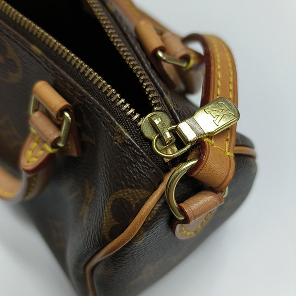 SPEEDY Nano Monogram Coated Canvas Brown