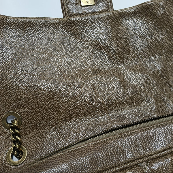 Quilted Calfskin Shoulder Bag Brown