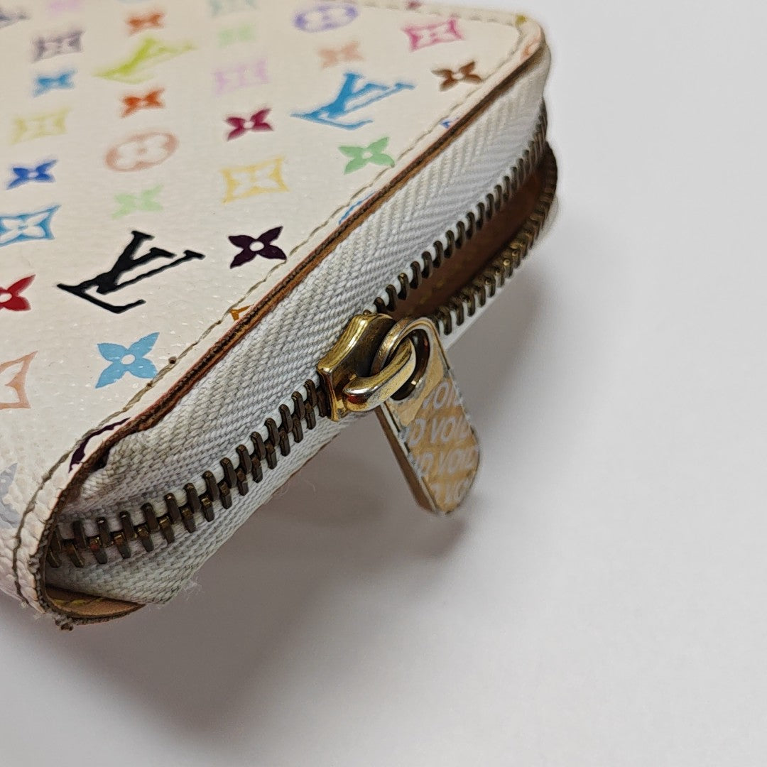 LV × TM ZIPPY Monogram Coated Canvas White Wallet