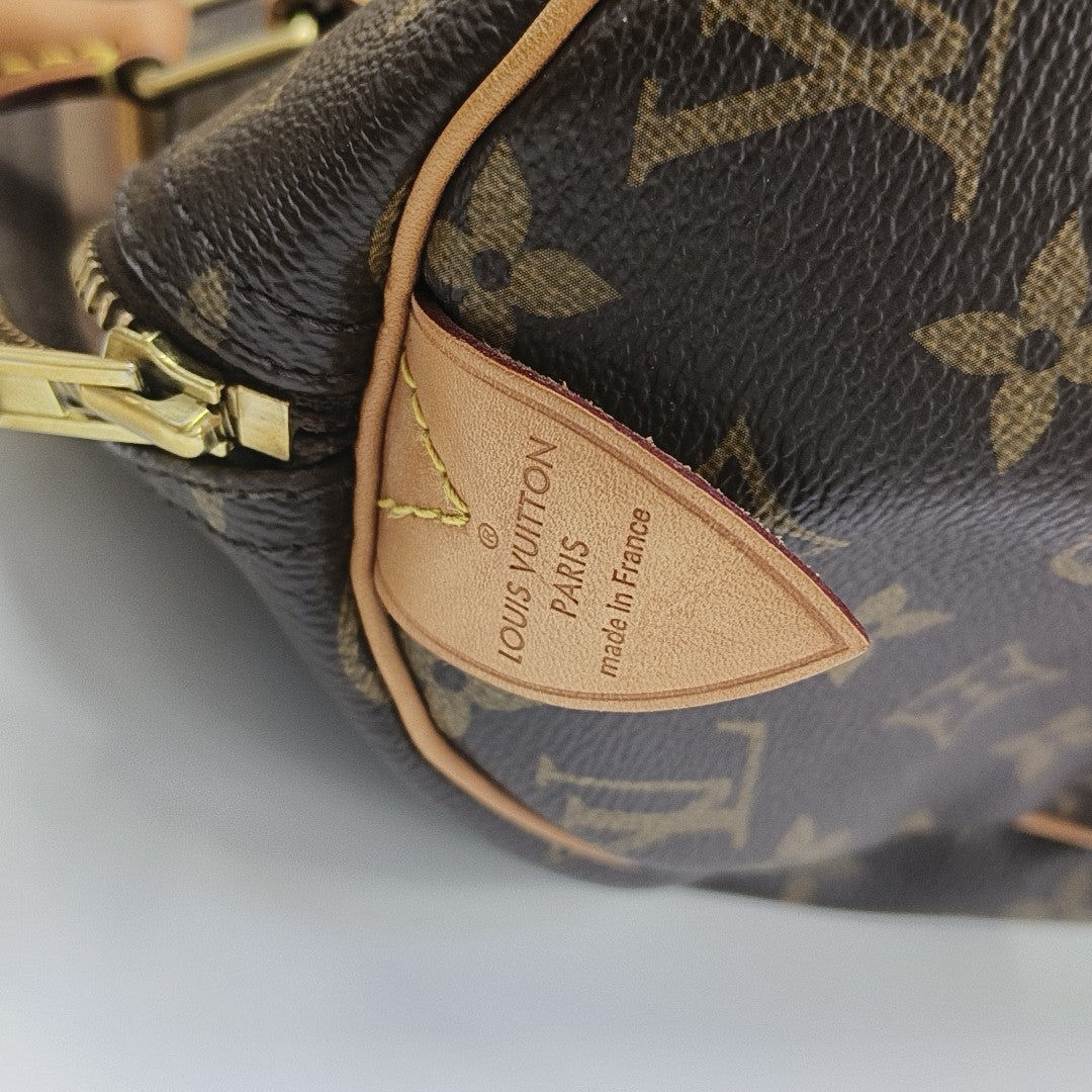 SPEEDY 30 Monogram Coated Canvas Brown