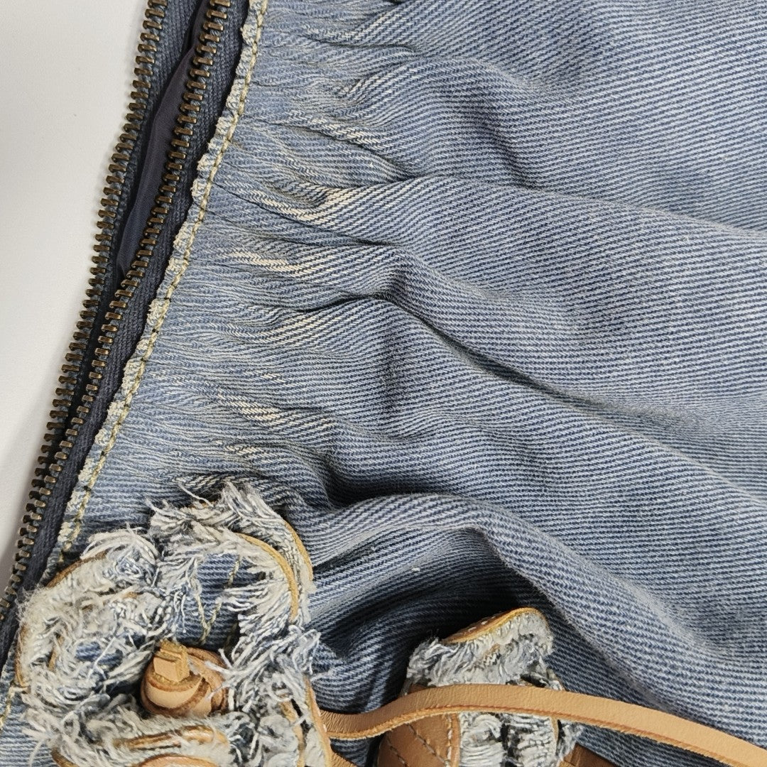 Denim Top Handle Bag Blue