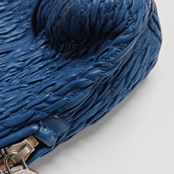 Quilted Lambskin Shoulder Bag Blue