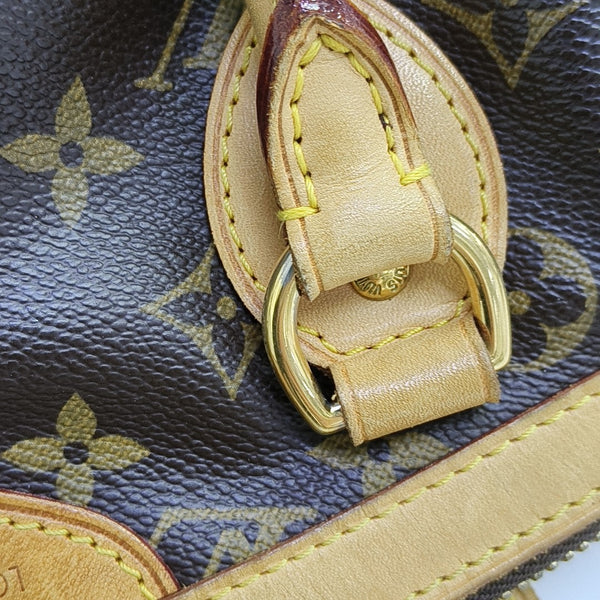 Monogram Coated Canvas Top Handle Bag Brown