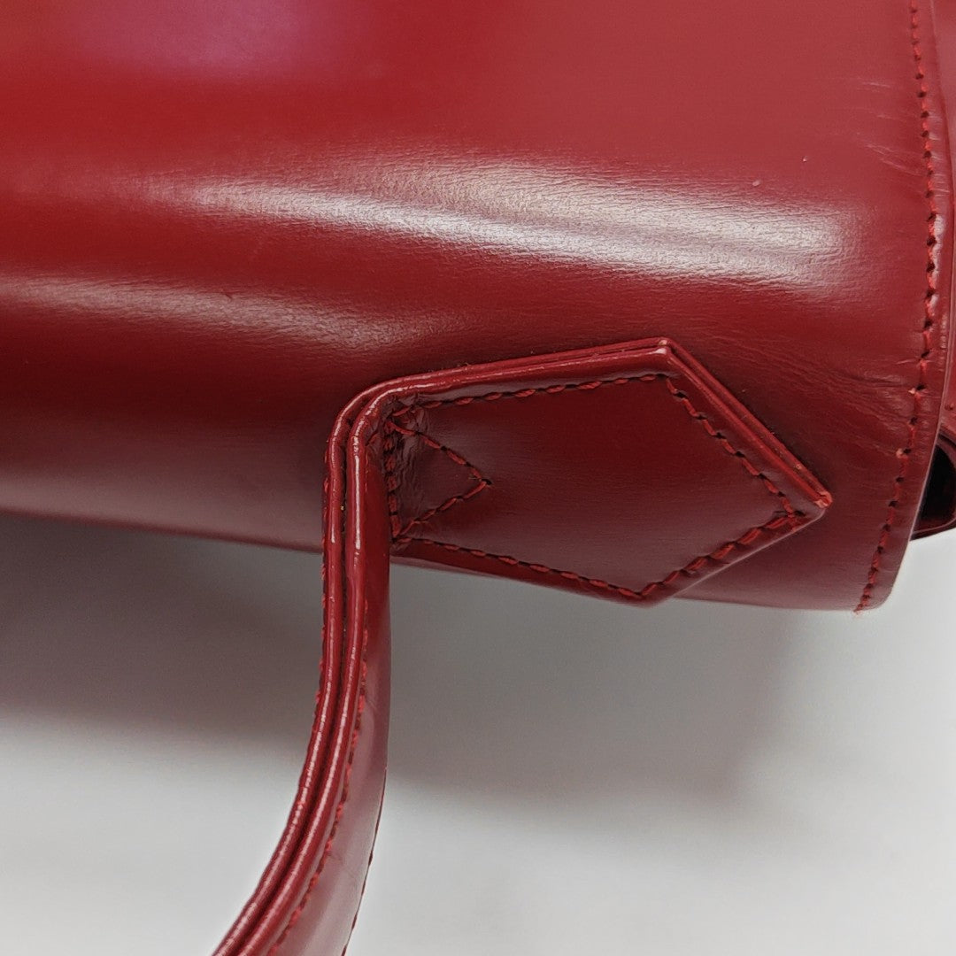 Calfskin Top Handle Bag Red