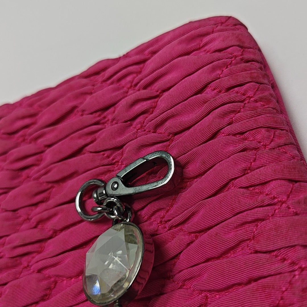 Quilted Fabric Shoulder Bag Red